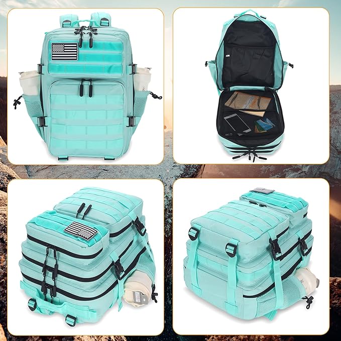 25L Tactical Backpack for Men Women Military Backpack Army Assault Pack Molle Backpack Small Bug Out Bag Travel Rucksack Daypack (Mint Green)