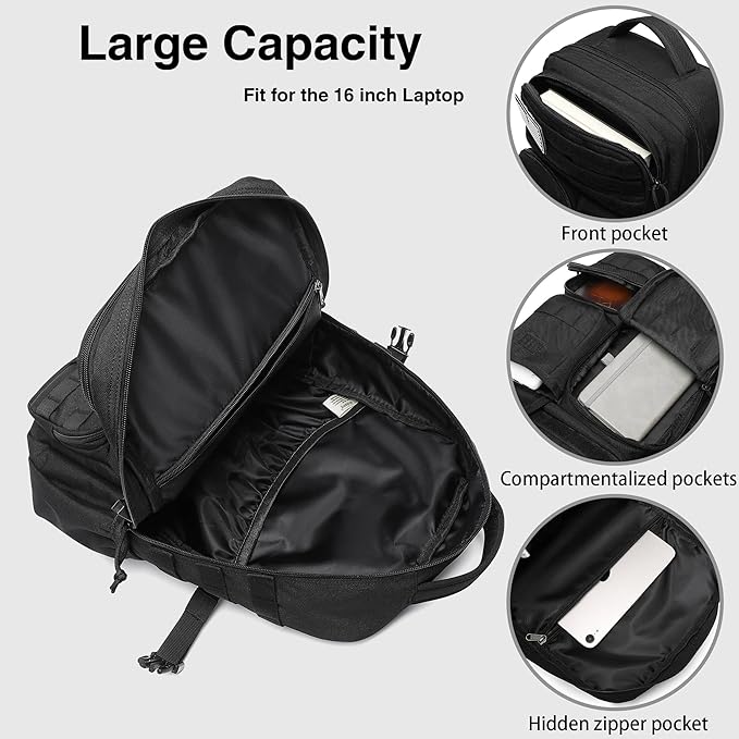 Wotony Tactical Backpack - Military waterproof backpack with multiple pockets and tactical gear for the outdoors (CP, 30L)