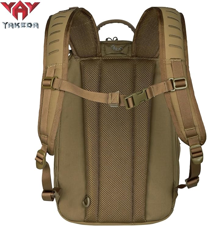 vAv YAKEDA 500D NylonTactical Military Backpack for Men,Fit 12.6-15.6 inches Laptop, Daily Bag for Hiking,hunting,running (Tan)