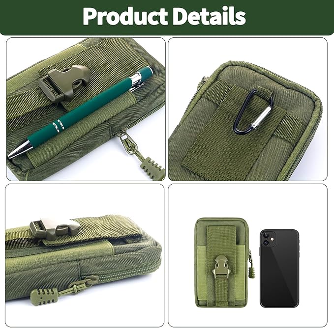 7 Piece Waterproof Notebook, 3 X 5 Inch waterproof notebook and pen with Waterproof Multi Functional Waist Pack for Outdoor Activities Recording (Army Green)