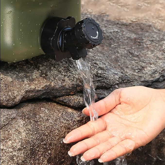 2.6 Gallon Camping Water Container with Spigot, Portable Water Jug BPA Free Water Tank, Military Green Emergency Water Storage Can for Outdoor Hiking Camping Picnic RV (10L)