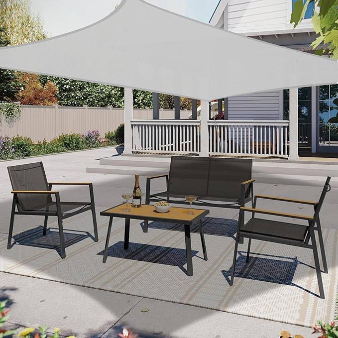 10' x 13' Sun Shade Sail, Rectangle Waterproof Canopy Awning UV Block Sunshade for Outdoor Patio Garden Terrace Backyard Pergola Sunscreen (Light Grey) (Customization Acceptable)