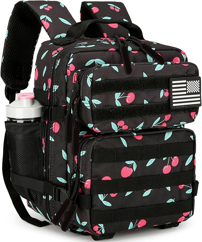9L Mini Tactical Backpack for Men and Women, Tactical Backpack Small for Hiking, Small Tactical Bag (Cherry Black)