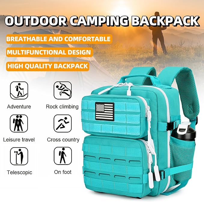 9L Mini Tactical Backpack 9L Assault Pack 9L Tactical Backpack Hiking Fitness Backpack(Lake Blue)