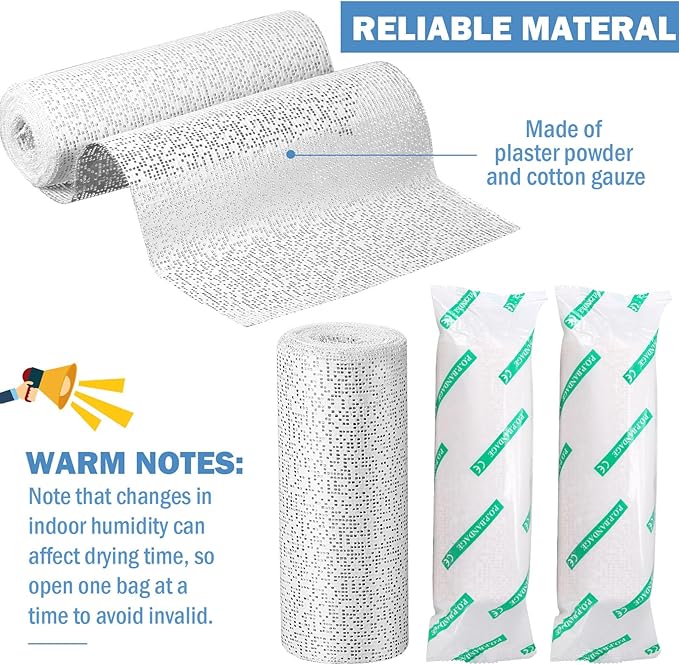 Treela Plaster Cloth Rolls Gauze Bandages Rolls Strips for Belly Casts, Scenery Molds, Mask Making, Art Projects, Body Casts, Craft Supplies(6 Inch x 66 Yard)