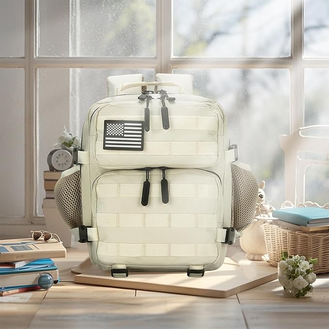 9L Mini Tactical Backpack for Men and Women, Tactical Backpack Small for Hiking, Small Tactical Bag (CreamColored)