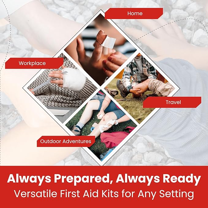 Bulk 10-Pack Mini First Aid Kit Bundle (500 Pieces Total, 50 Pieces Per Kit) – M2 BASICS First Aid Kits for Car, Vehicles, Travel, Home, Charity, Donations – Compact Emergency Medical Supplies