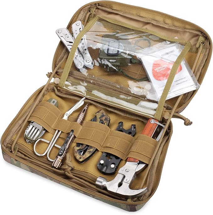 WYNEX Tactical Admin Molle Pouch, Medical EDC EMT Utility Bag Shell Design Attachment Pouches 1000D Nylon Hiking Belt Bags