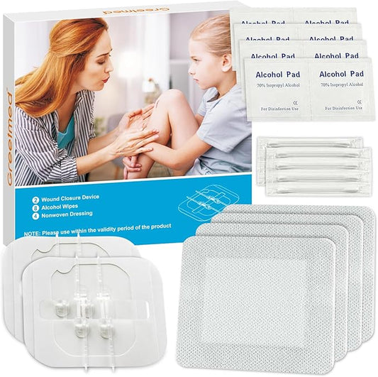 Zip Stitch Emergency Wound Closure Strips - 2Pcs Laceration Closure Kit Closures Repair Wounds Without Stitches - Butterfly Bandaids Bandages for Wounds