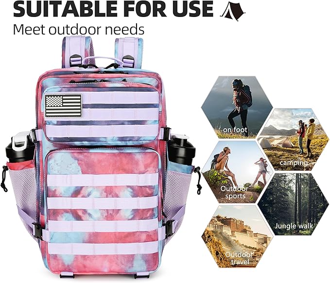 45L Military Tactical Backpack Hiking Backpacks Tactical Gear Camo Back Pack Army Molle Bag Rucksack Fitness Daypack