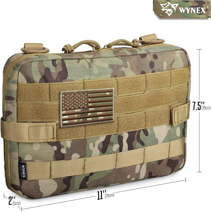 WYNEX Tactical Admin Molle Pouch, Medical EDC EMT Utility Bag Shell Design Attachment Pouches 1000D Nylon Hiking Belt Bags