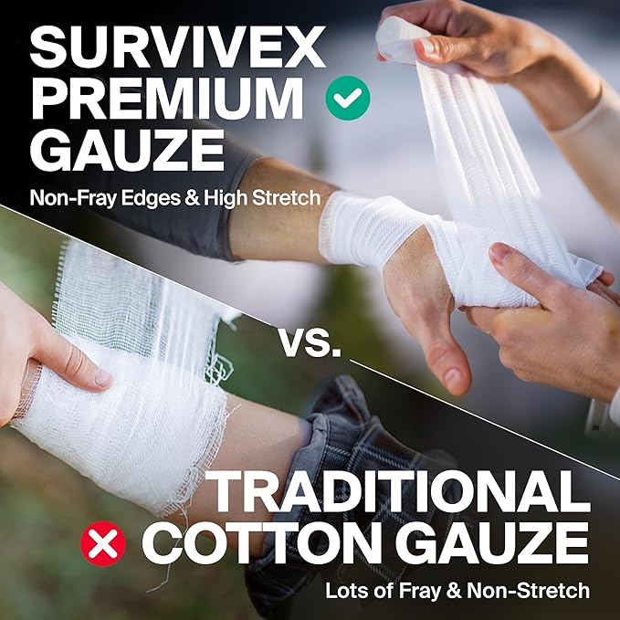 4" Stretch Gauze Roll – Conforming Medical Bandage Wrap for Wound Care, First Aid, and Injury Dressing, 10 Count