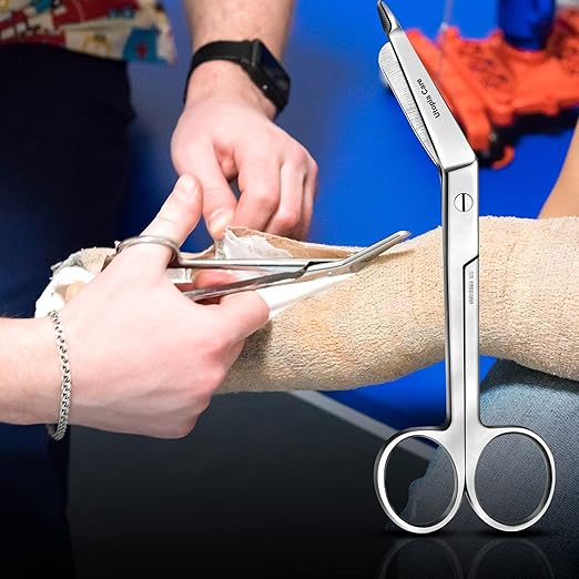Utopia Care Bandage Scissors, 5.5 Inch Stainless Steel Shears for First Aid and Professional Use – Silver
