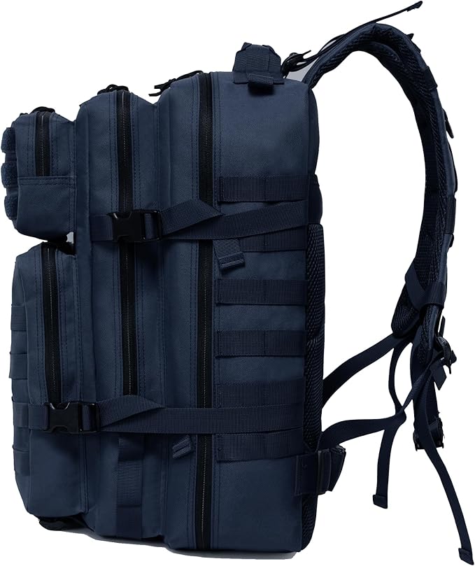 45L Military Tactical Backpack for Men & Women Bug Out Bag Assault pack Molle Daypack Hiking Trekking Rucksack(Blue)