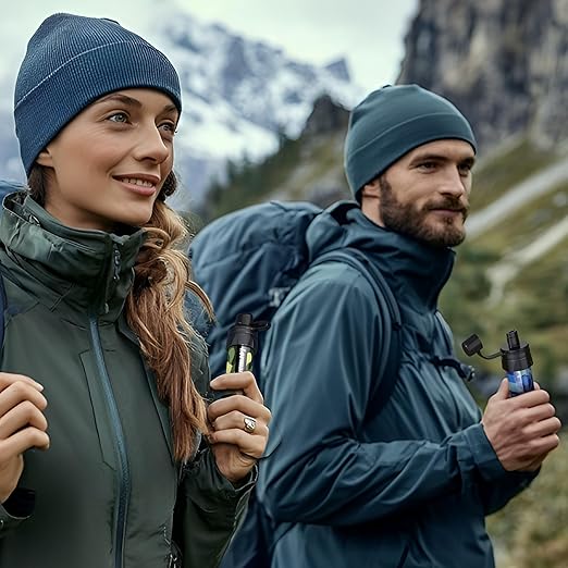 Water Filter Straw - Personal Water Purifier, Camping Water Filtration System, Straw Water Purification - Outdoor Emergency and Survival Gear for Hiking, Camping and Travel (2pcs)