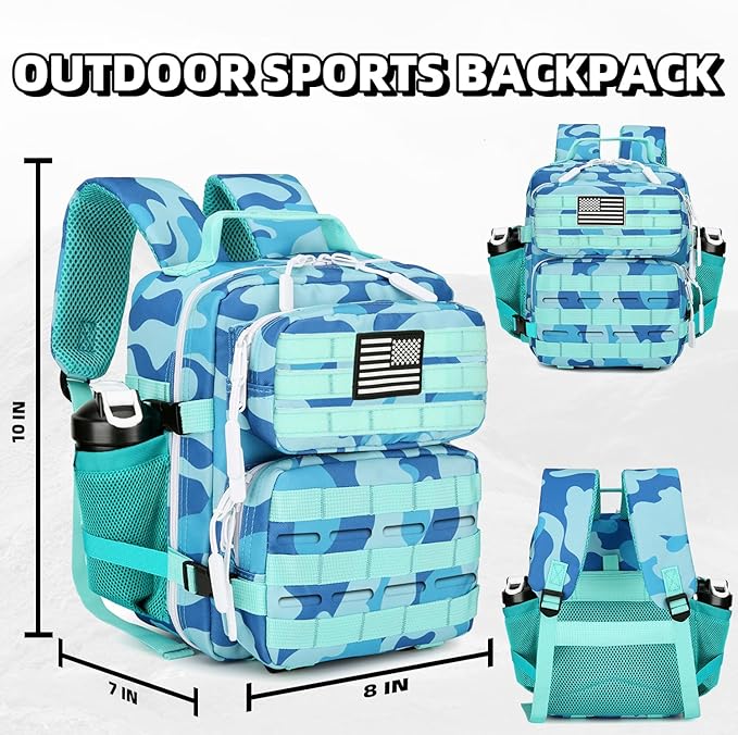 9L Mini Tactical Backpack 9L Assault Pack 9L Tactical Backpack Hiking Fitness Backpack (Blue cp)