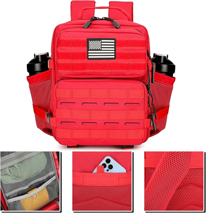 9L Tactical Assault Backpack Gym Pack Hiking Travel Camping Backpack(Red)