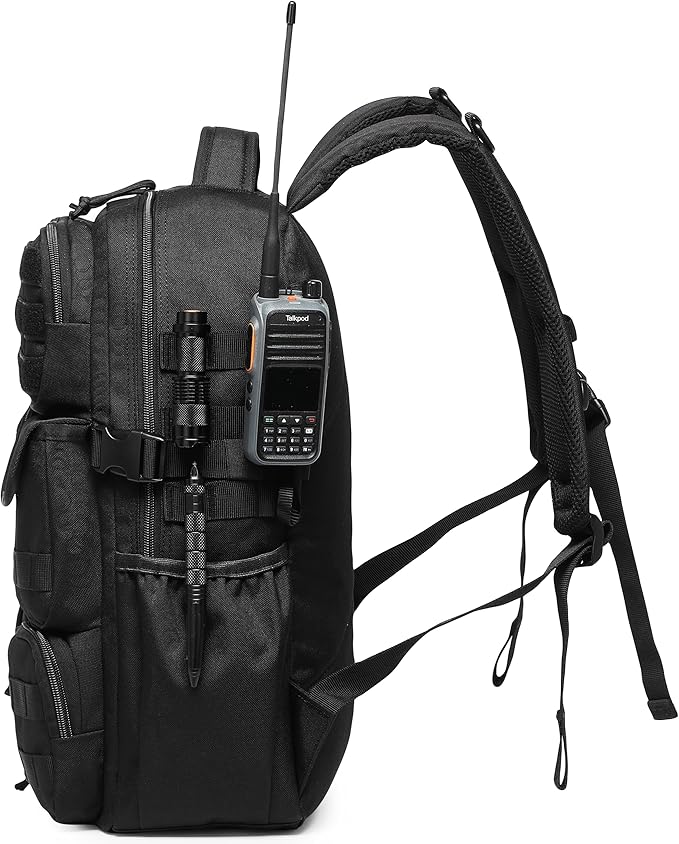 Wotony Tactical Backpack - Military waterproof backpack with multiple pockets and tactical gear for the outdoors (Black, 30L)