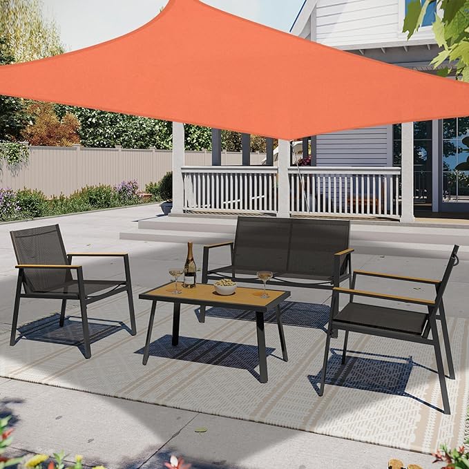 10' x 13' Sun Shade Sail, Rectangle Waterproof Canopy Awning UV Block Sunshade for Outdoor Patio Garden Terrace Backyard Pergola Sunscreen (Terracotta) (Customization Acceptable)