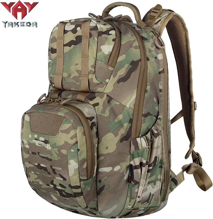 vAv YAKEDA 500D NylonTactical Military Backpack for Men,Fit 12.6-15.6 inches Laptop, Daily Bag for Hiking,hunting,running (CP)