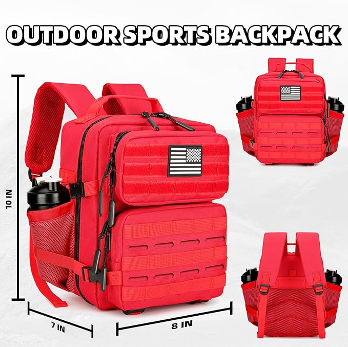 9L Tactical Assault Backpack Gym Pack Hiking Travel Camping Backpack(Red)