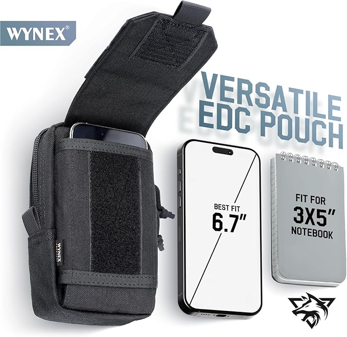 WYNEX Tactical EDC Pouch, Molle Utility Pouches Gadget Organizer Phone Holder Waist Pack Smartphone Pouch Tool Holster Pocket