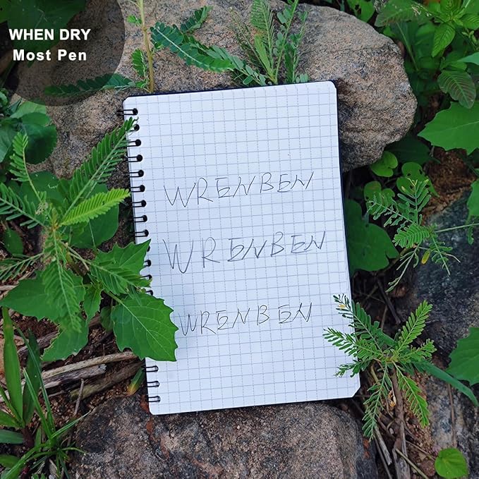 2PCS Large Waterproof Spiral Notebooks 8.5x11 Inch with Waterproof Stone Paper and Hard Cover, Grid Pattern, 100 Pages Per Weatherproof Notepad A4 Size for Outdoor Field (8.5" x 11", Yellow)