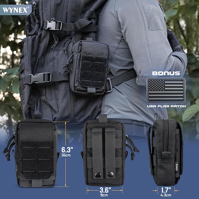 WYNEX Tactical EDC Pouch, Molle Utility Pouches Gadget Organizer Phone Holder Waist Pack Smartphone Pouch Tool Holster Pocket