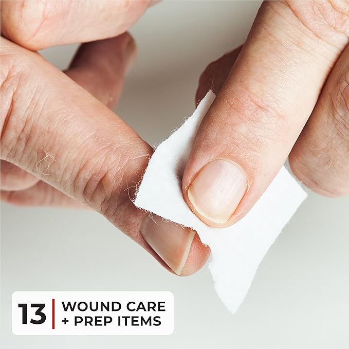 Thrive Mini Emergency Kit & First Aid Pouch - College Dorm Sick Kit - 66 Piece Set - Waterproof Rip-Stop Nylon Pouch with Multi-Size Bandages, Wipes & Safety Pins