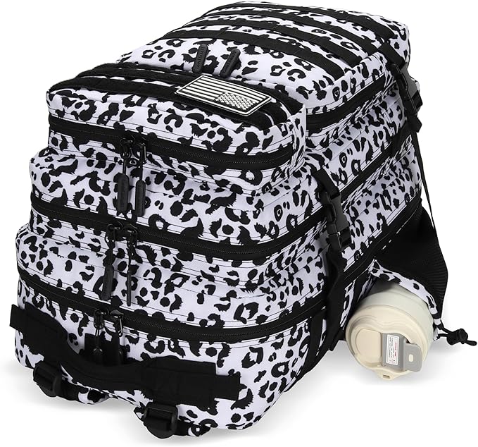 25L Tactical Backpack Small Military Tactical Backpack Molle Bag Heavy Duty Assault Pack for Work Gym Outdoors (Leopard)