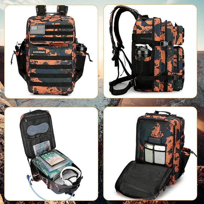 25L Tactical Backpack for Men Women Military Backpack Army Assault Pack Molle Backpack Small Bug Out Bag Travel Rucksack Daypack (Mars Camo)