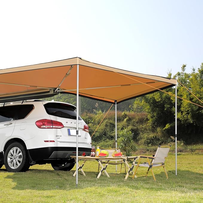 VEVOR 270 Degree Vehicle Overland Awning, Free Standing, Driver Side Waterproof Car Shelter, UV50+ Vehicle Awning for SUV Truck Van -Ultimate Sun Protection 270LTE
