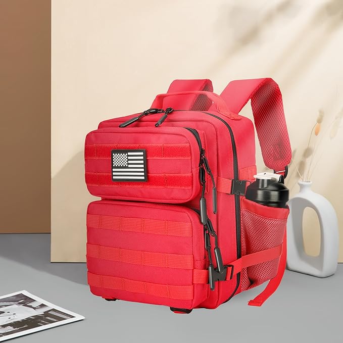 9L Mini Tactical Backpack for Men and Women, Tactical Backpack Small for Hiking, Small Tactical Bag (Red)