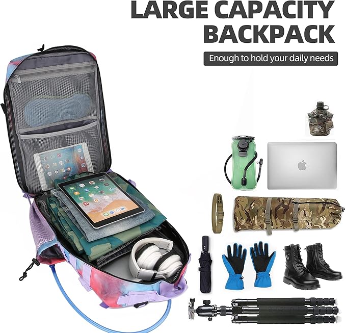 45L Military Tactical Backpack Hiking Backpacks Tactical Gear Camo Back Pack Army Molle Bag Rucksack Fitness Daypack