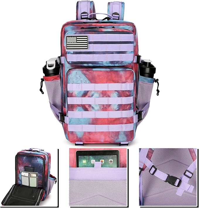 45L Tactical Assault Backpack 3 day assault pack with Molle Waterproof backpack Rucksack for Tactical Backpacks (Nebula Camo)