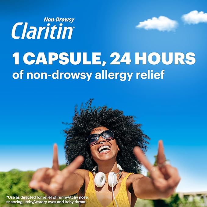 Claritin Allergy Medicine for Adults, 24-Hour Non-Drowsy Loratadine 10mg Liqui-Gels, Antihistamine, 1x10, 1x30, 1x60, 100 Total Liqui-Gels