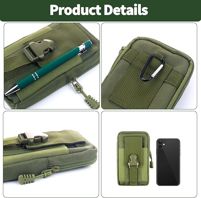 7 Piece Waterproof Notebook, 3 X 5 Inch waterproof notebook and pen with Waterproof Multi Functional Waist Pack for Outdoor Activities Recording (Army Green)