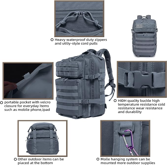 45L Military Tactical Backpack Hiking Backpacks Tactical Gear Camo Back Pack Army Molle Bag Rucksack Fitness Daypack