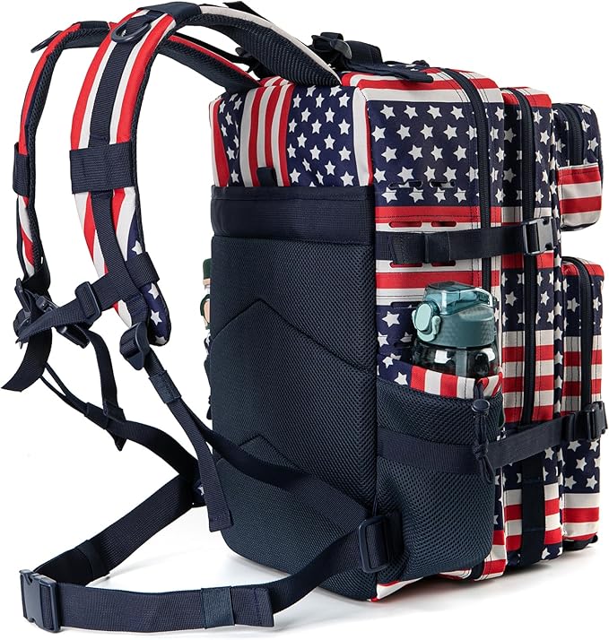 QT&QY 25L/45L Military Tactical Backpack For Men Molle Daypack 3 Day Bug Out Bag Hiking Rucksack With Bottle Holder