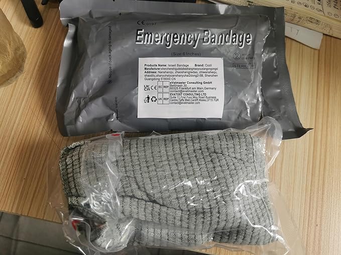Upgrade Israeli Style Emergency Bandage, 5Pack 6 Inch Compression Bandage for Emergency Wound Dressing, First Aid and IFAK Trauma Military (6Inch-5Pcs)
