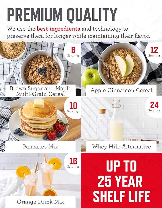 ReadyWise Emergency Food Supply - 100 Servings Favorites Bucket, Protein Meals, Dehydrated & Freeze Dried Survival Food, Backpacking, Camping Essentials & Prepping Supplies, up to 25 Year Shelf Life