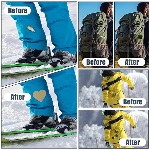 Cahomo 7.9x3.9 inch 12 PCS Nylon Repair Patch Nylon Repair Tape Self Adhesive Fabric Tapes Outdoor Camping Gear Fabric kit for Tent, Umbrella, Down Jackets, Sleeping Bag, Knapsack(Red)