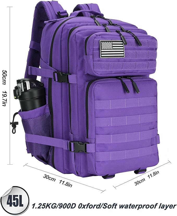 45L Military Tactical Backpack Hiking Backpacks Tactical Gear Camo Back Pack Army Molle Bag Rucksack Fitness Daypack