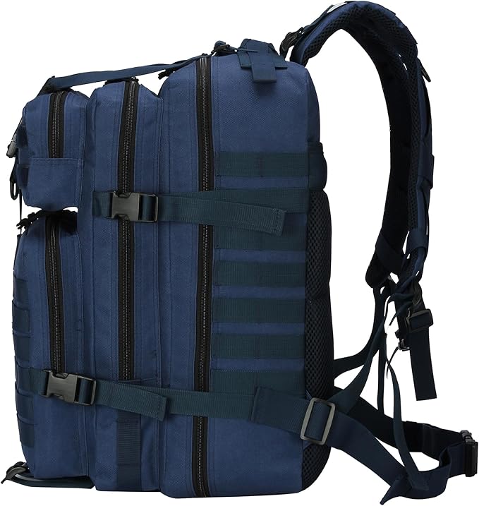 45L Military Tactical Backpack for Men & Women Bug Out Bag Assault pack Molle Daypack Hiking Trekking Rucksack(45L blue)