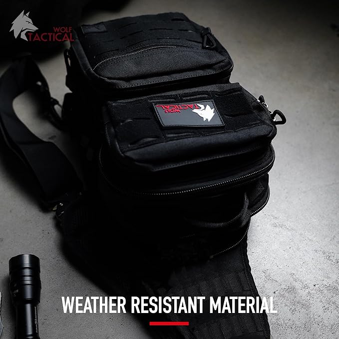 WOLF TACTICAL EDC Sling Bag - Concealed Carry Shoulder Bag for Range, Travel, Hiking, Outdoor Sports (Black)