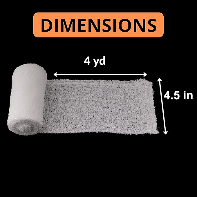 8 Pack Sterile Gauze Stretch Bandage Roll, 4.5 Inch x 4.1 Yards 6 Ply Approved, Kerlix Gauze Bandage Rolls Used for Wound Care, Easy to Use Cotton Ply Rolled Hand Wrap Dressing Ankles & Knees