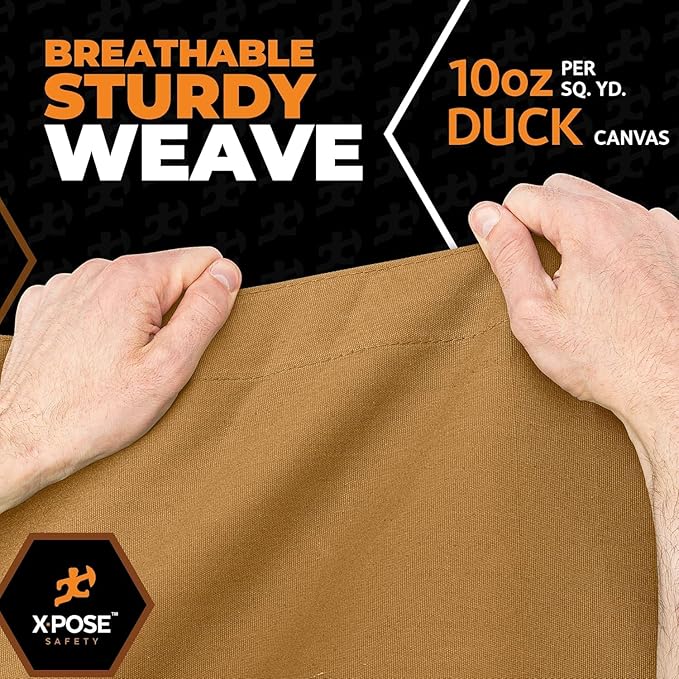 Xpose Safety Canvas Tarp - 10oz Tan Canvas Tarps Heavy Duty Water Resistant with Brass Grommets- Multipurpose Outdoor Tarpaulin for Camping, Canopy, Trailer, Equipment Cover 7' x 9' (2 Pack)
