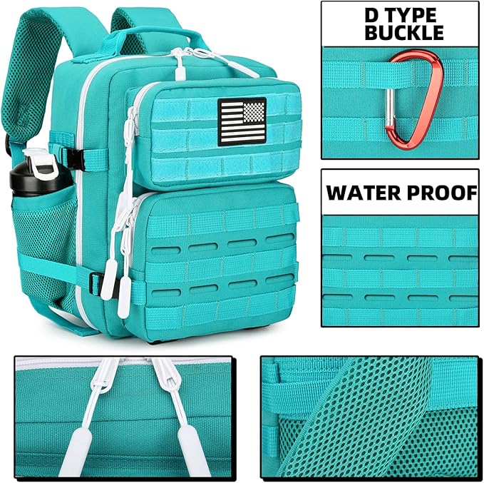 9L Mini Tactical Backpack 9L Assault Pack 9L Tactical Backpack Hiking Fitness Backpack(Lake Blue)