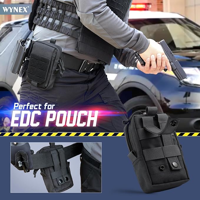 WYNEX Tactical EDC Pouch, Molle Utility Pouches Gadget Organizer Phone Holder Waist Pack Smartphone Pouch Tool Holster Pocket
