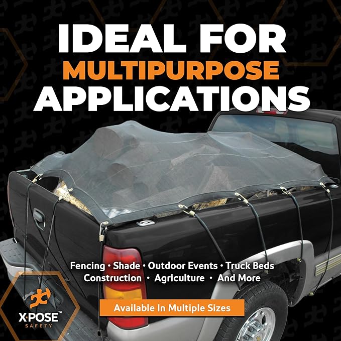 Xpose Safety Heavy Duty Mesh Tarp – 12’ x 26’ Multipurpose Black Protective Cover with Air Flow - Use for Tie Downs, Shade, Fences, Canopies, Dump Trucks – Tear Resistant